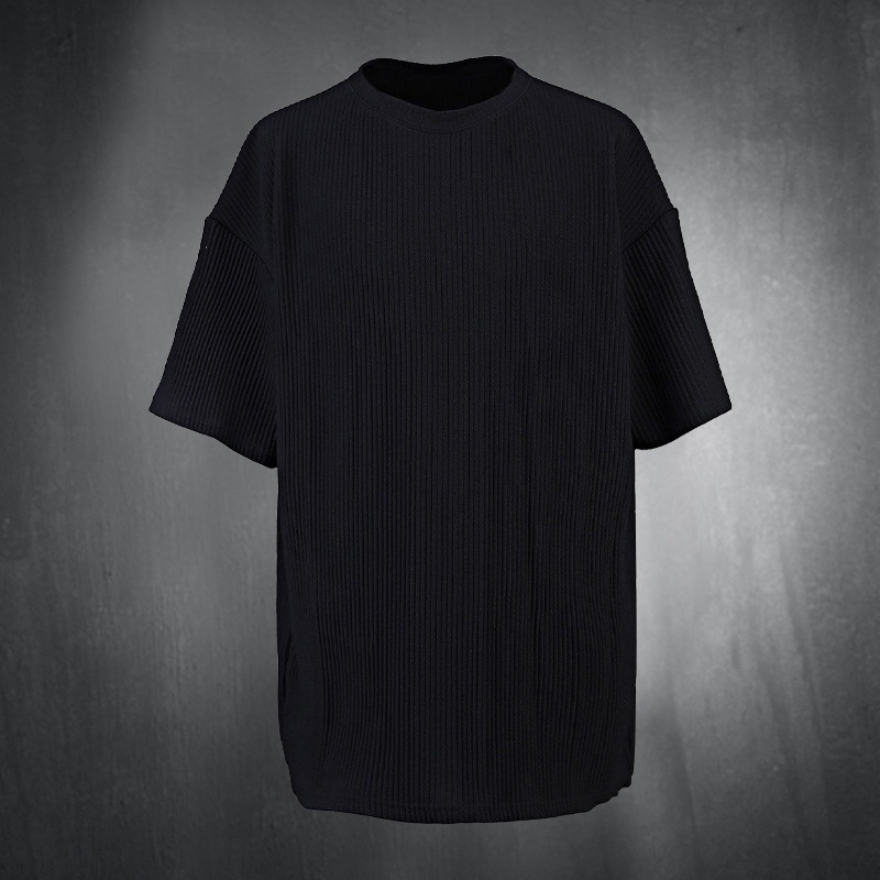 Men's Summer Vertical Stripe Lounge Set, Breathable Short Sleeve Shirt And Shorts Outfit For Vacation & Casual Wear_viptrois.com