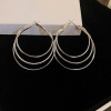 Silver needle, metal earrings, European style, wholesale