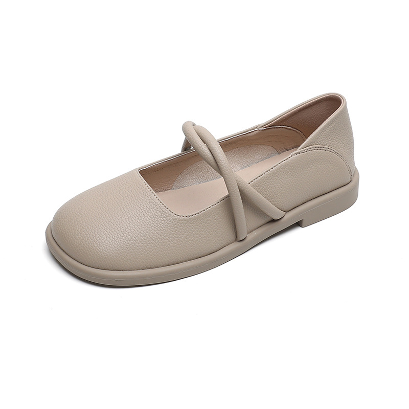 2024 neue Frühjahr und Herbst Quadratischen Kopf Weiche Sohle Einzelnen Schuhe für Frauen der Japanischen Flachen Mund Flache Sohle frauen Schuhe_voghion.com
