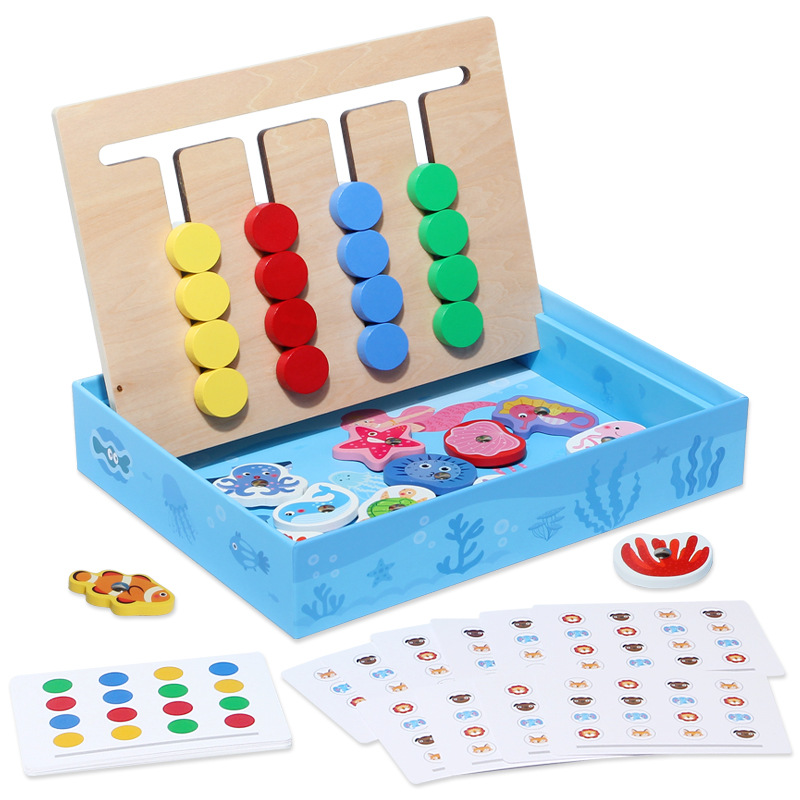 Shake Sound Explosions Cross-border New Products Children's Wooden Fishing Four-color Color Walking Chess Game Children's Educational Walking Game
