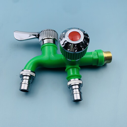 Double-head quick-opening multi-function washing machine faucet one in two out three-way mop pool single cold washing machine faucet