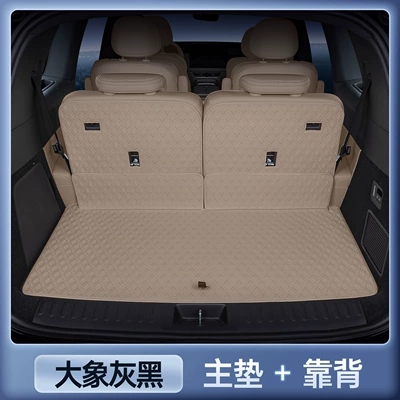 Trunk Mat — Ls8 Trunk Mat, Full Coverage - magic-seal-waterproof-elephant-gray-black-main-cushion-second-row-backrest-zhiji-ls8-five-seater