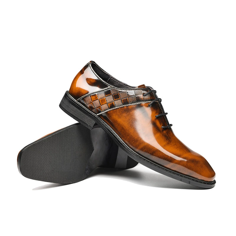 Classic suit English style for leather shoes, trend footwear, wedding shoes, for import, Korean style