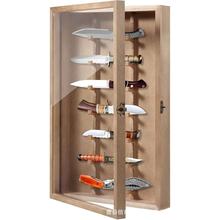 木质刀具收纳架壁挂式折叠口袋刀储物架墙壁厨师刀具展示架勋章架