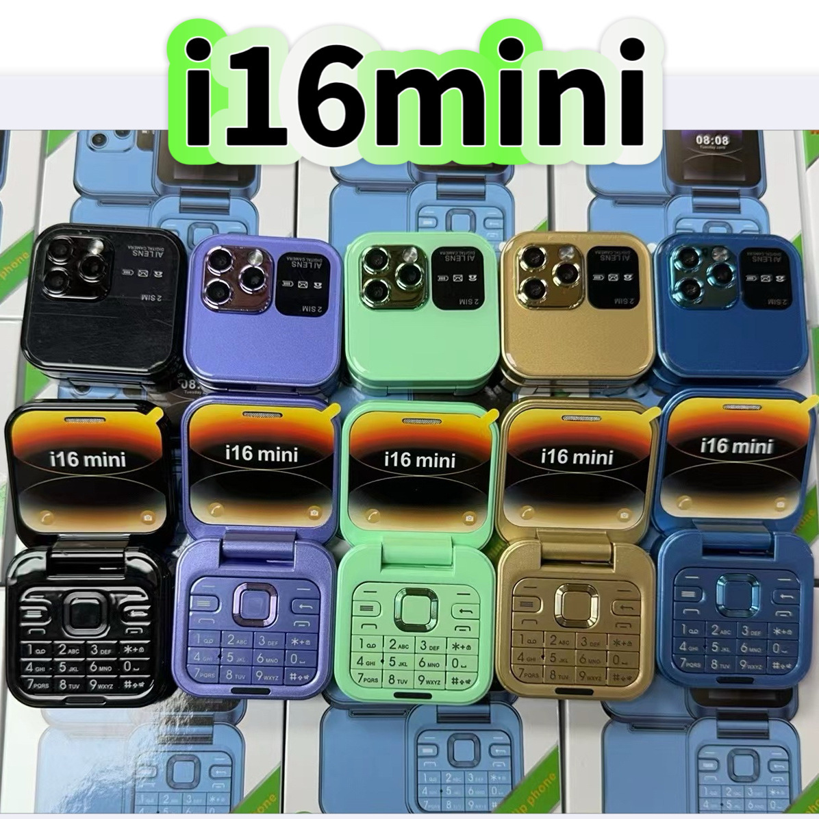 Mini Folding Function Machine Flip Phone Pocket for Elderly Keys Female Personalized Mobile Phone Backup Machine Cross-border Foreign Trade