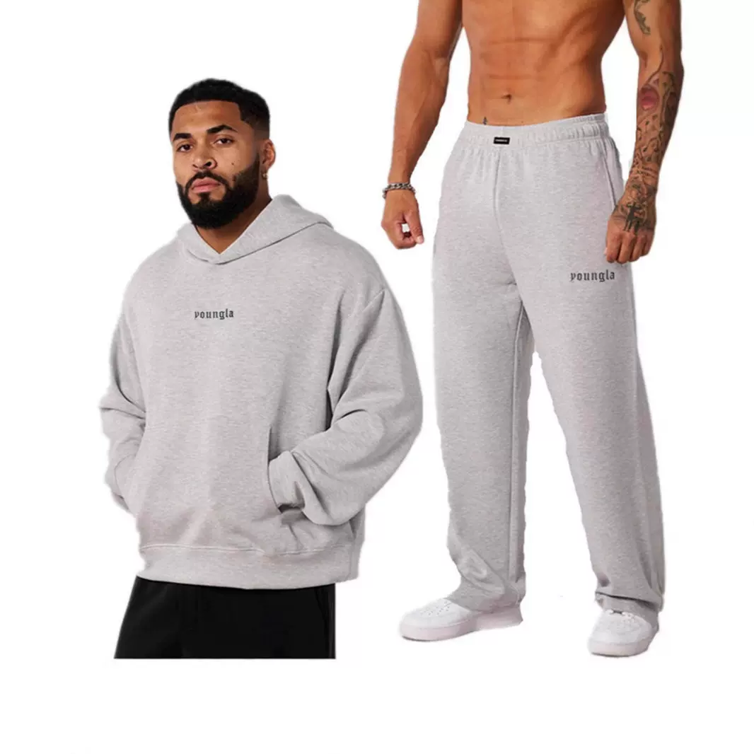 YOUNGLA亚马逊美式新款运动套装男士连帽卫衣秋冬时尚潮牌休闲装