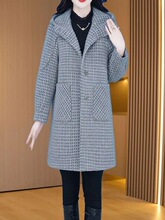 法式时尚潮流毛呢外套女秋冬新款年轻妈妈气质遮肉显瘦优雅风衣