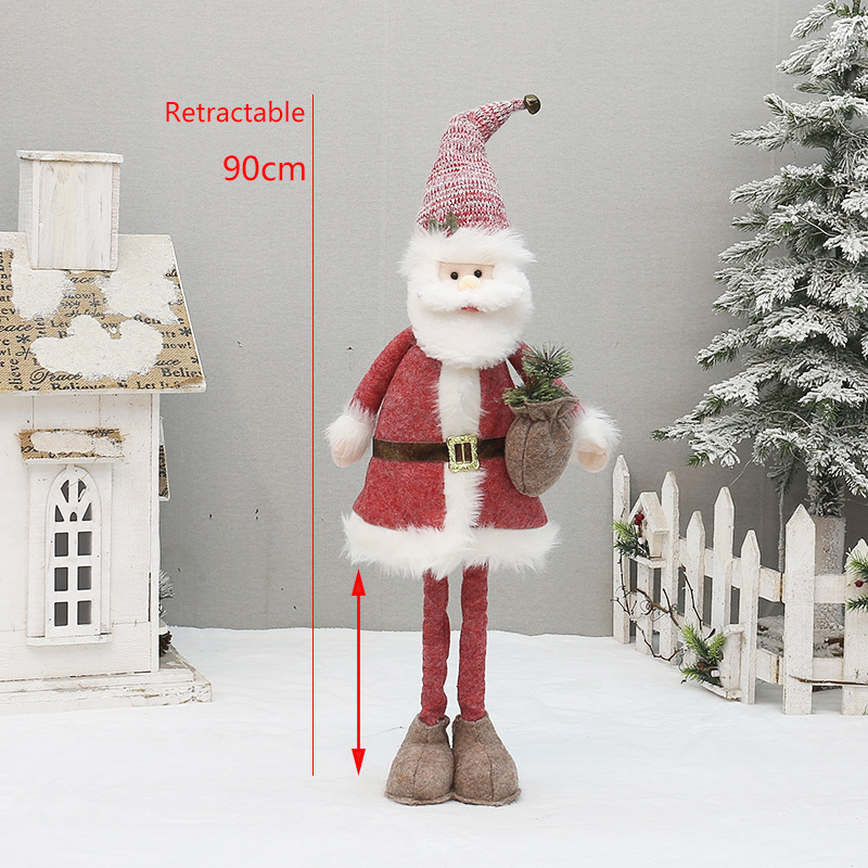 2025 新しいクリスマスギフトピンク伸縮人形老人雪だるまヘラジカ人形ホリデー人形小さなギフト|undefined