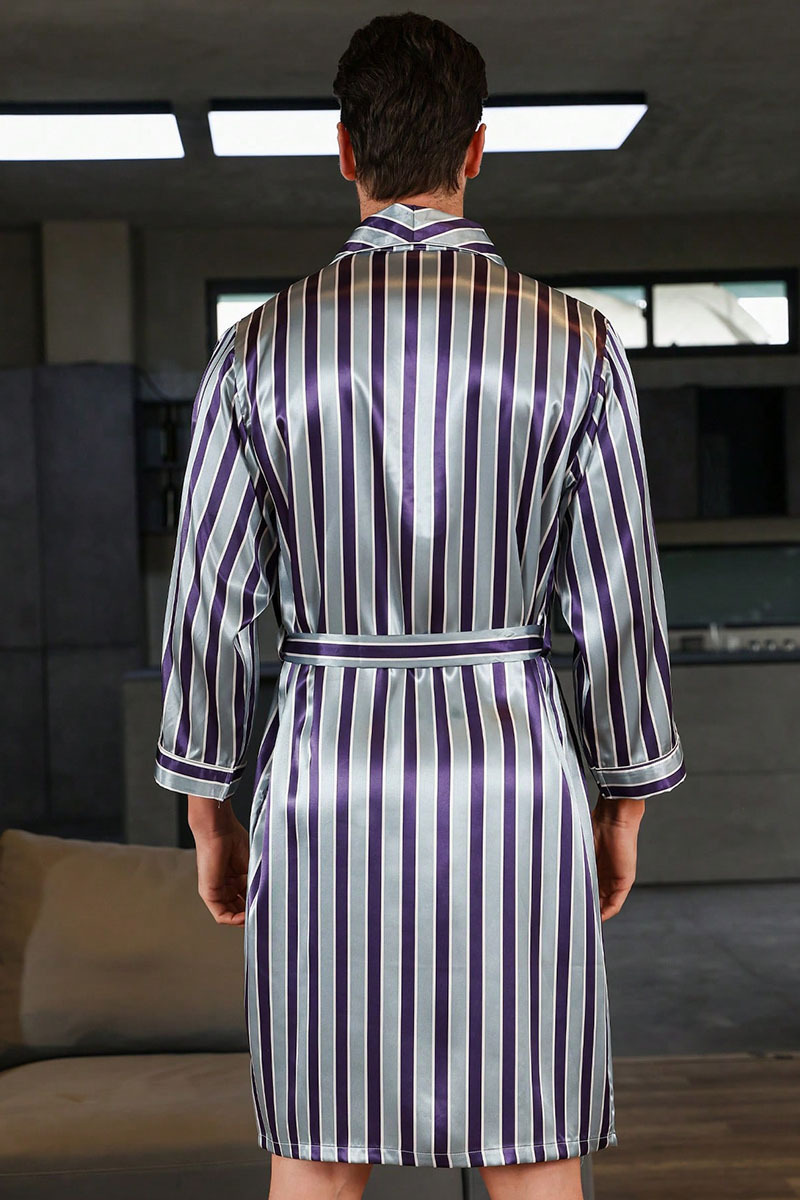men's summer silk bathrobe pajamas men's summer thin ice silk pajamas plus size bathrobe home clothes_voghion.com