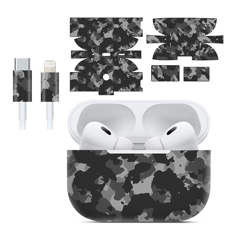 Adecuado para pegatinas de AirPods Pro2/Pro3, textura mate, película para auriculares Apple, película protectora de cobertura total