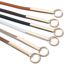 新款圆环女士打结带简约时尚牛皮腰带女配连衣裙修多色款厂家批发