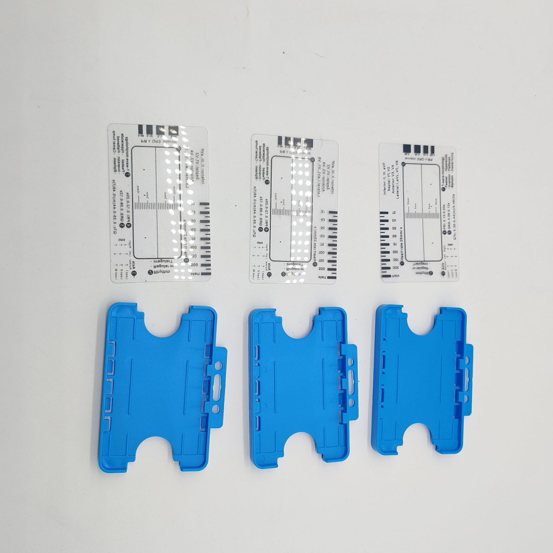 심전도 3개, 7단자 + 파란색 보관함 3개