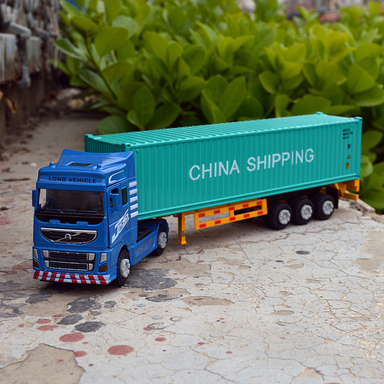 Children's toys alloy container transport large truck model semi-trailer container truck China-Europe freight truck