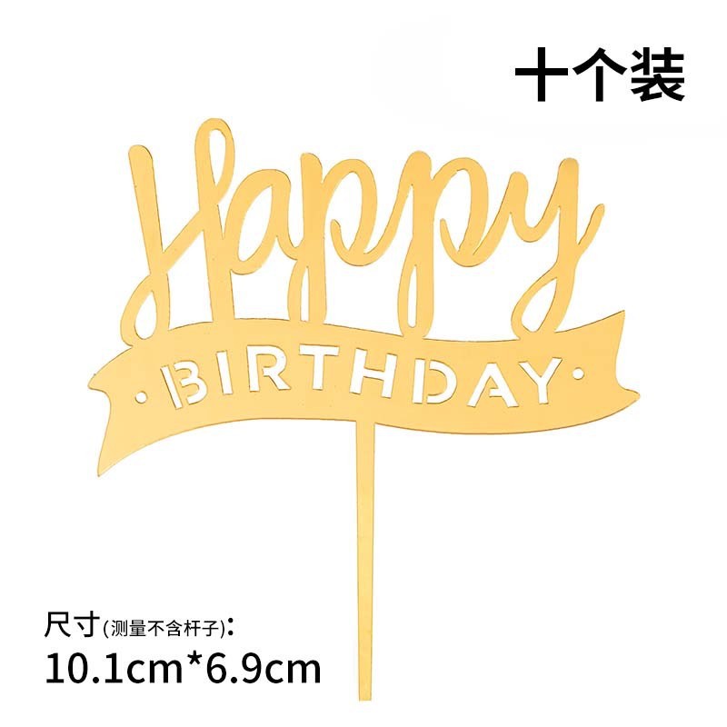 Pancartas de cumpleaños de oro 10 acrílico