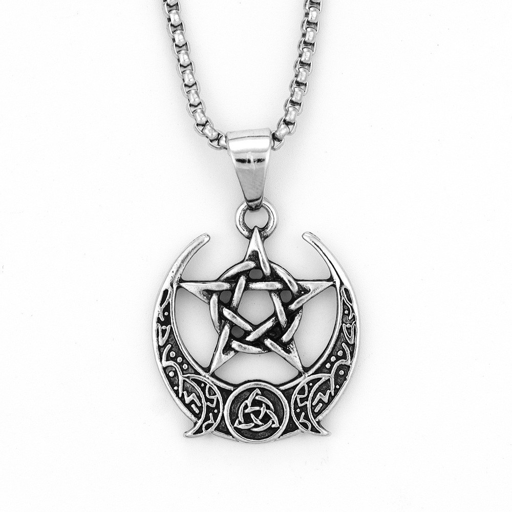 Iron Chain Material box chain Chain Type Hip-Hop Vintage Style Streetwear Celtic Knot Alloy Iron Plating Men's Pendant Necklace Men Pendant Necklaces