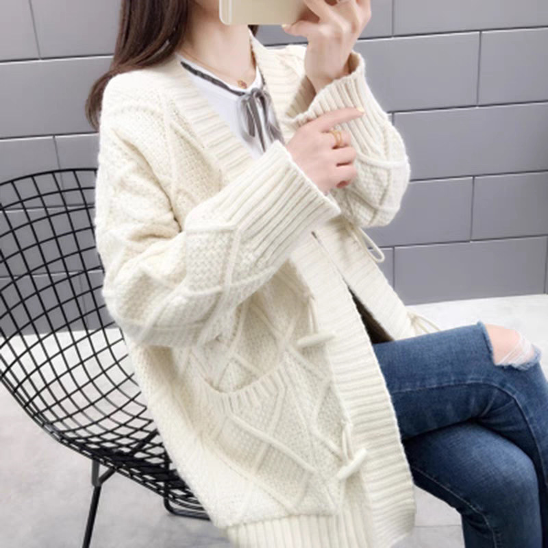 Plus-size Korean-style sweater for women, cardigan, new autumn and winter thickened chunky knit, fairy style, casual loose fit, trendy Plus-size Korean-style sweater for women, cardigan, new autumn and winter thickened chunky knit, fairy style, casual loose fit, trendy
