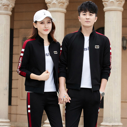 2024 New Couple Hoodie Set for Men Spring Fashion Casual Sports Jacket Korean Style Spring and Autumn Three-Piece Set