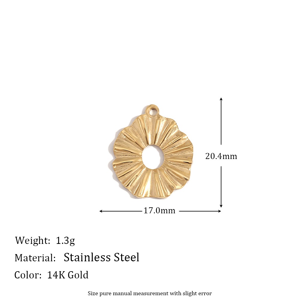 Irregular Sunflower Disc Pendant-Gold