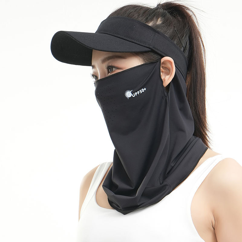 Máscara solar para mujeres verano anti-UV helado cool cuello para montar al aire libre protector de cuello protector de la cara colgando toallas faciales