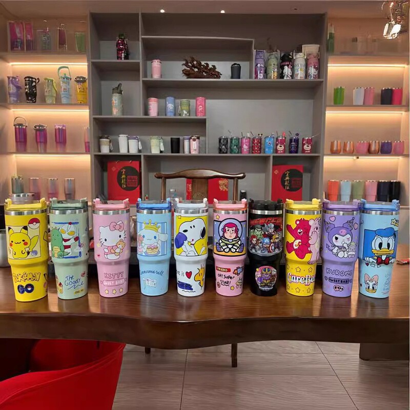 Cross-Border New Cartoon Pattern Ice Cup 30oz Car Cup 304 Stainless Steel Vacuum Insulated Coffee Cup Cross-Border New Cartoon Pattern Ice Cup 30oz Car Cup 304 Stainless Steel Vacuum Insulated Coffee Cup