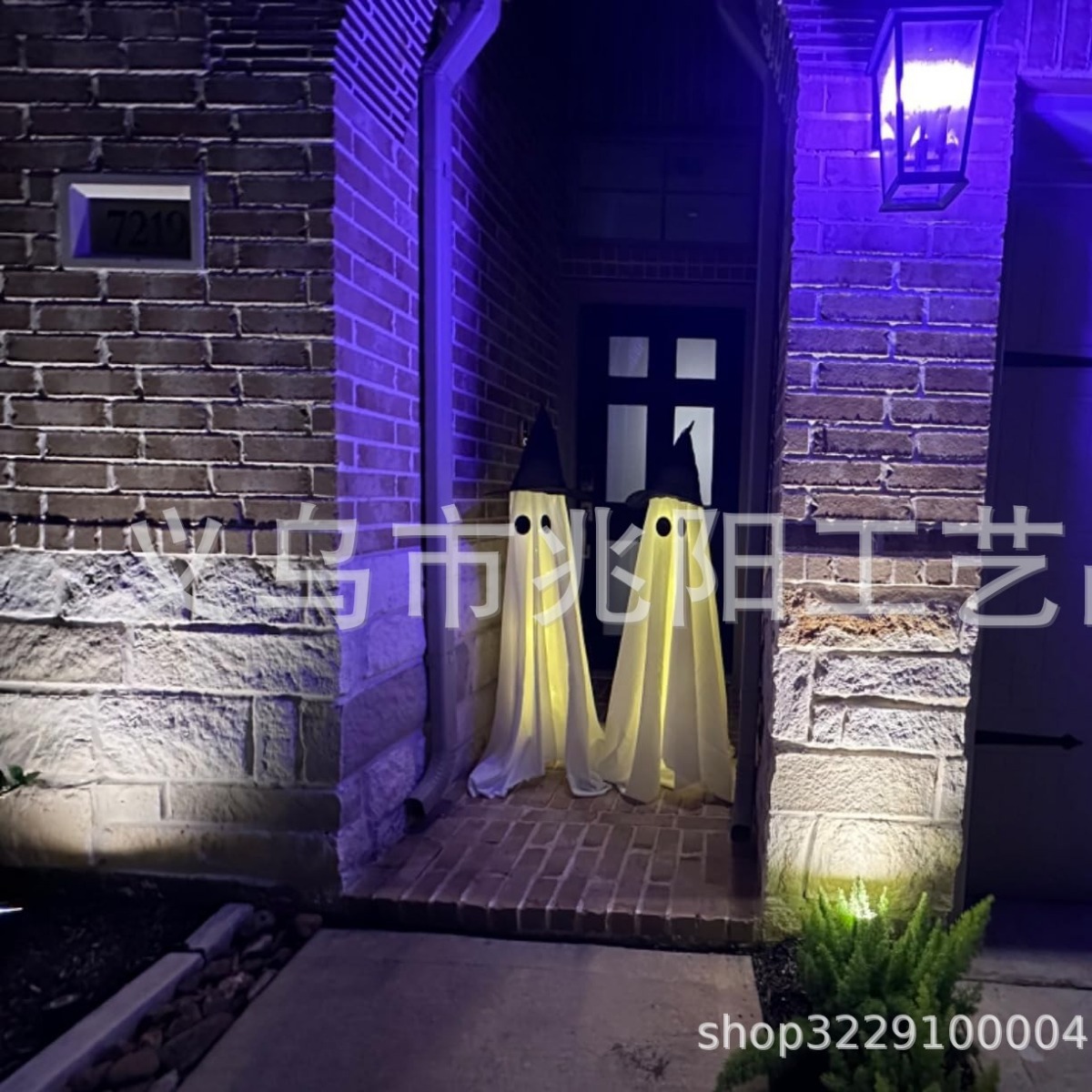 fantasma luminoso con sombrero de Halloween de pie porche fantasma patio fantasma decoración de control remoto LED fantasma luminoso