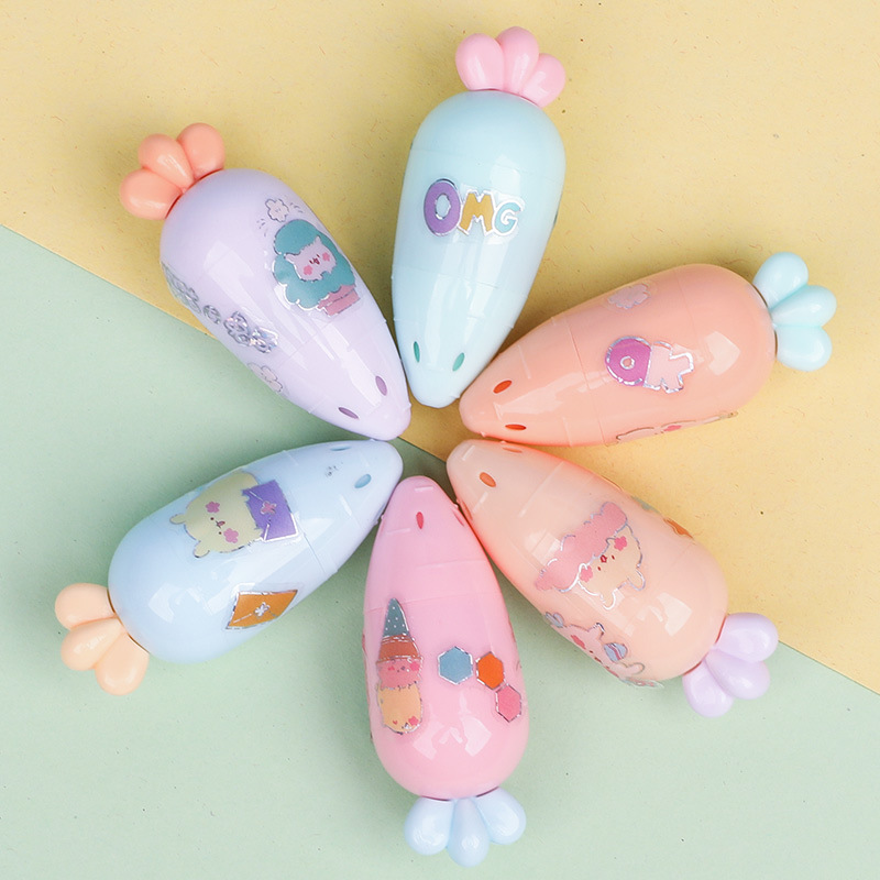 6020 rábano rotulador estudiante diario pluma marcador lindo etiqueta engomada de la historieta DIY regalo forma rotulador