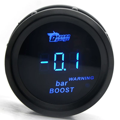 Cross-Border Hot-Selling 52mm Car Modification Digital Display 12V Blue Light Car Instrument Panel Turbo Water Temperature Oil Temperature Oil Pressure Voltage (automobile instrument) - boost-gauge-bar