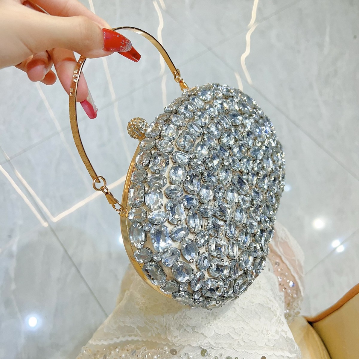 Sac À Main De Soirée Pour Femme, Pochette De Luxe En Strass_voghion.com