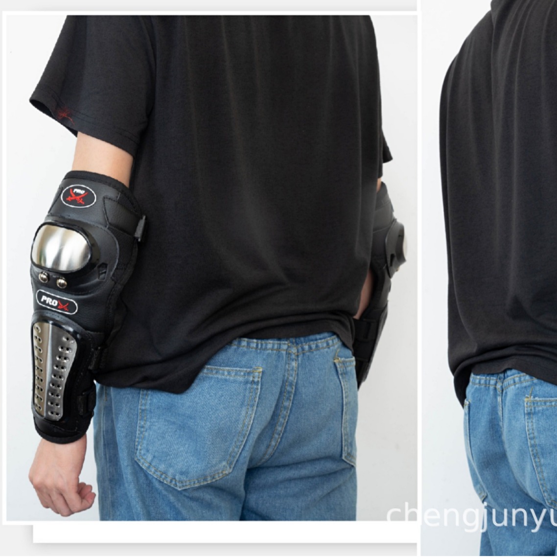 Motocicleta de acero inoxidable montar equipo de protección rodillera codo almohadilla de cuatro piezas fuera de la carretera suministros de equitación resistentes a caídas equipo de protección