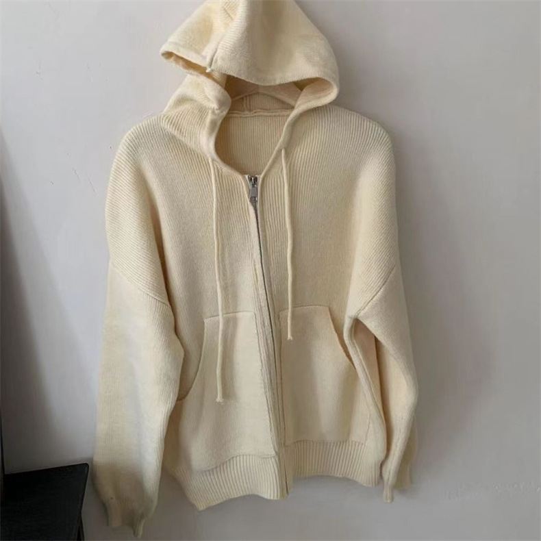 The laid-back style loose, casual and versatile sweater jacket is a new fashion hooded knitted cardigan for women in the autumn and winter of 2022 pic 36