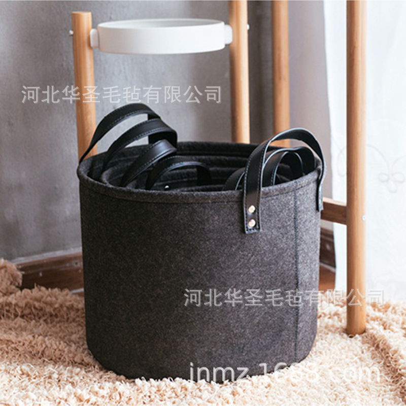 grs证书毛毡收纳篮可折叠桌面毛毡收纳筐家居玩具杂物收纳脏衣篮