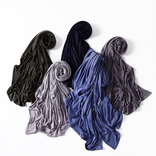 35-color Malaysian pure color modal frayed edge satin cotton long scarf jersey single color headscarf cover scarf