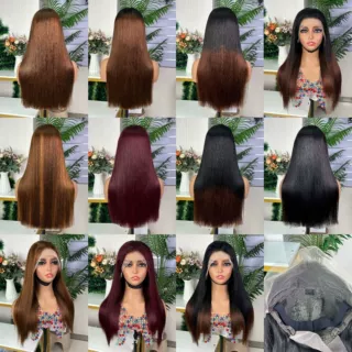 跨境外贸欧美时尚前蕾丝假发 13x4 Bob Brazilian Straight Wig