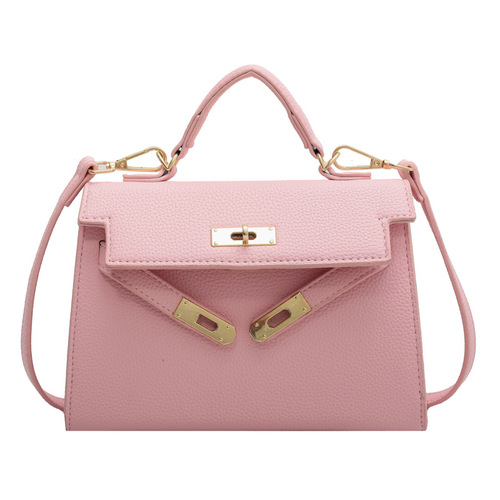 Summer Internet Celebrity Fashion Simple Birkin Bag Women's Bag  New Lock Handle Handle High Quality Single Shoulder Crossbody Bag