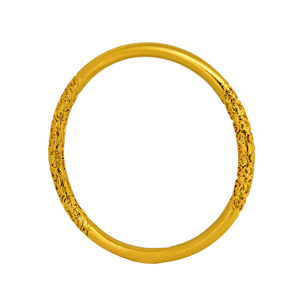 Ancient curly grass pattern sand gold bracelet