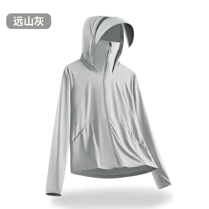 日焼け止め服UPF50紫外線防止皮膚服黒ゴムつばの涼感通気性の薄いコート夏の日焼け止め服の女性|undefined