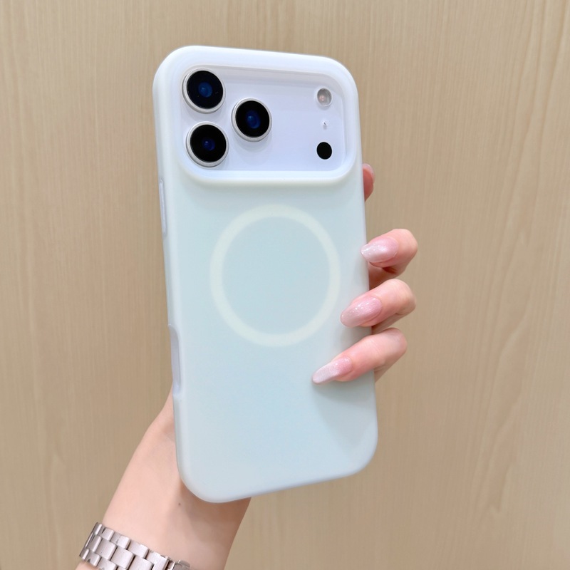 适用苹果17液态硅胶果冻磁吸手机壳iPhone16Promax纯色简约防摔壳|undefined