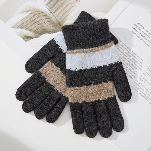 Men's reversible knitting warm gloves, yarn for cold weather cycling, two yuan store department store, three yuan store roadside stall