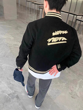 2025新款高版本高品质现货SLP家新款皮面后背贴字棒球服外套男女