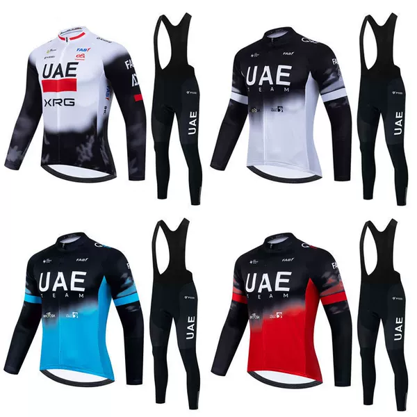 Downhill Clothing Uae Team Uae Cycling Clothing Long-Sleeved Suit Men's Spring, Summer and Autumn Road Cycling Clothing Direct Sale