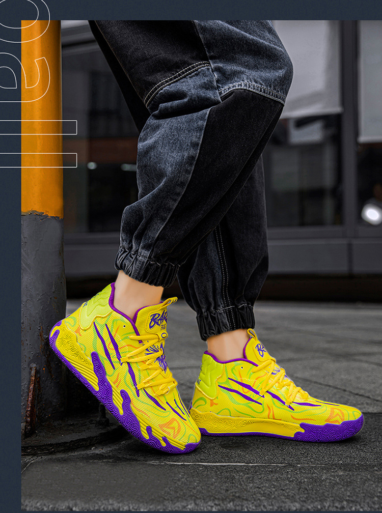 Three-ball Three-generation Bauer Basketball Shoes for Men and Women Anti-slip and Wear-resistant High-top Concrete Combat Cushioning Sports Shoes_voghion.com