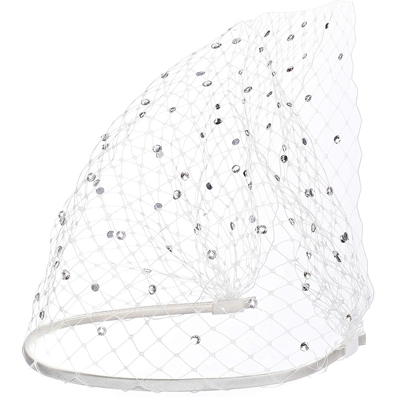 Europa y América Negro diamante velo diadema Amazon AliExpress al por mayor rhinestone velo accesorios para el cabello accesorios nupciales de la vendimia