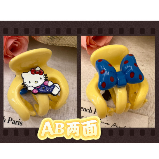 韩版气质红色波点蝴蝶结盘发小抓夹高级感时髦精致优雅发夹|undefined