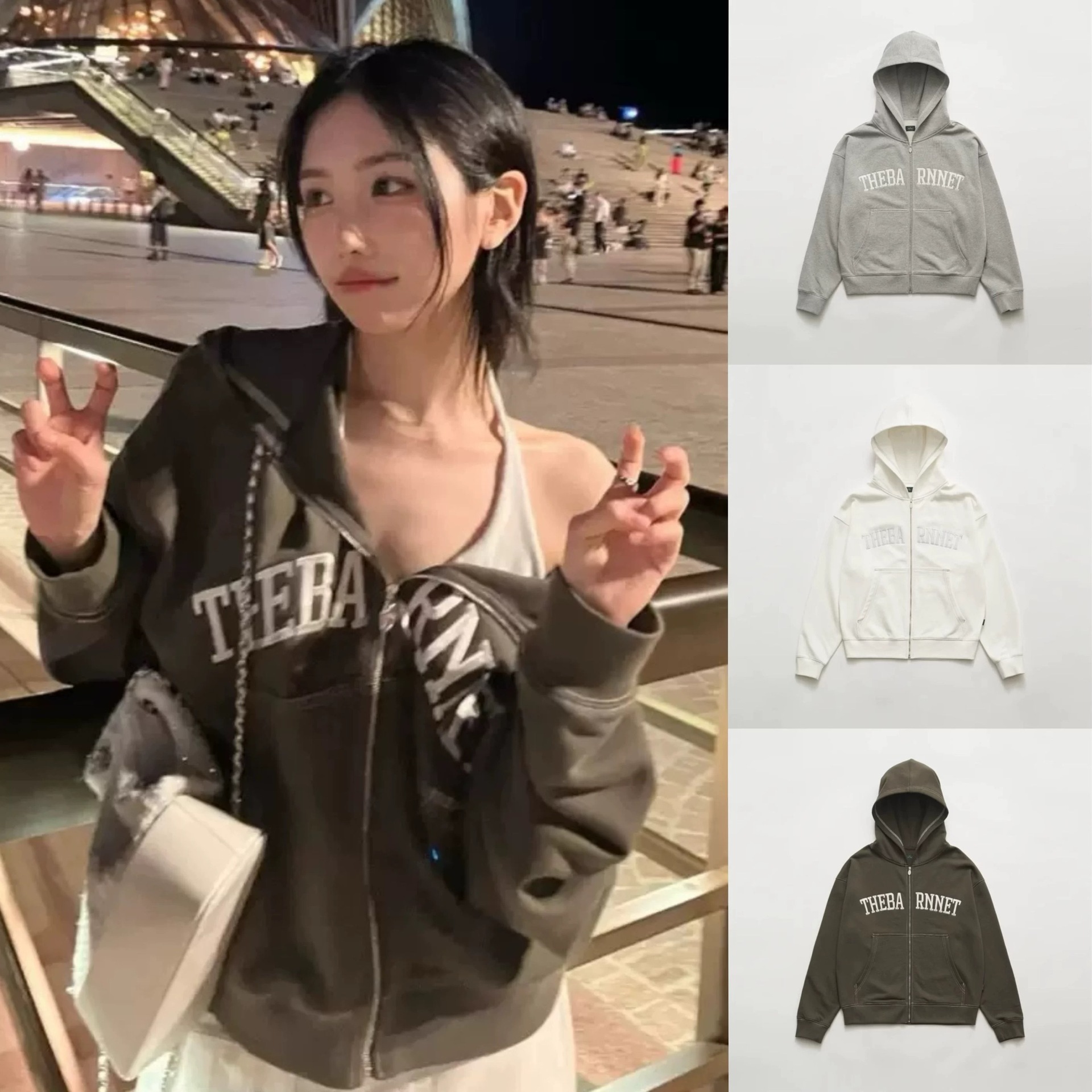 Korean Niche Brand Eight Nails 2026 Spring and Autumn New American Retro Loose Long Sleeve Hooded Sweatshirt Jacket for Women