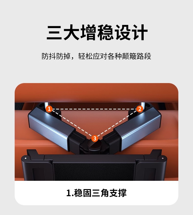 Car Tablet Holder Rear Seat Back iPad Support Frame Rear Seat Headrest Retractable Rotating Fixed Mobile Phone Holder