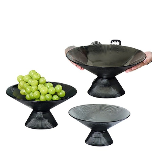 European simple fruit plate home living room coffee table glass fruit plate wholesale tall creative nut snacks dried fruit plate