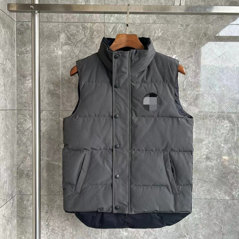 新款大鹅黑标灰标立领白鸭绒羽绒马甲男秋冬保暖外套青年休闲背心|undefined