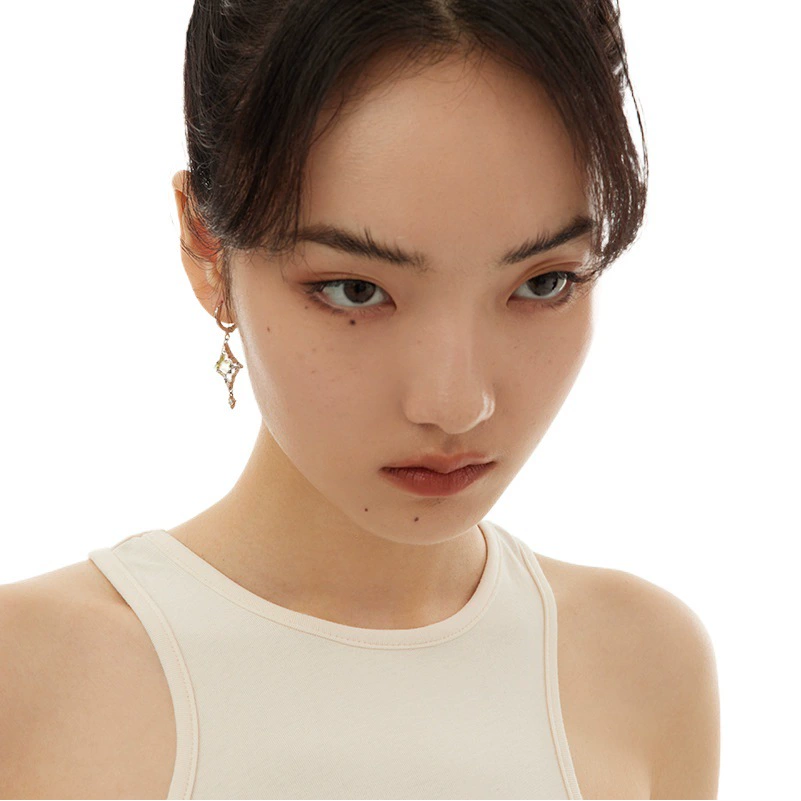 Серьги Aurora Star 2023 новые модные крутые нишевые дизайн персонализированные серьги Модные Серьги с драгоценными камнями темперамента для женщин