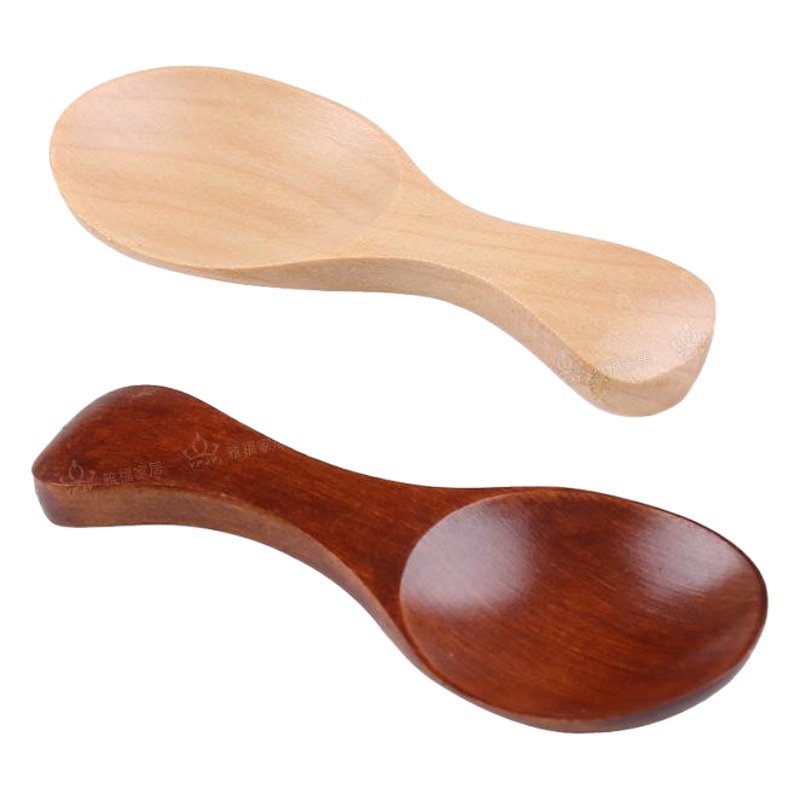 Cuchara de té, cuchara de postre para niños, vajilla, cuchara medidora de cocina, cuchara de madera maciza, cuchara no desechable de estilo japonés, cuchara de 8cm