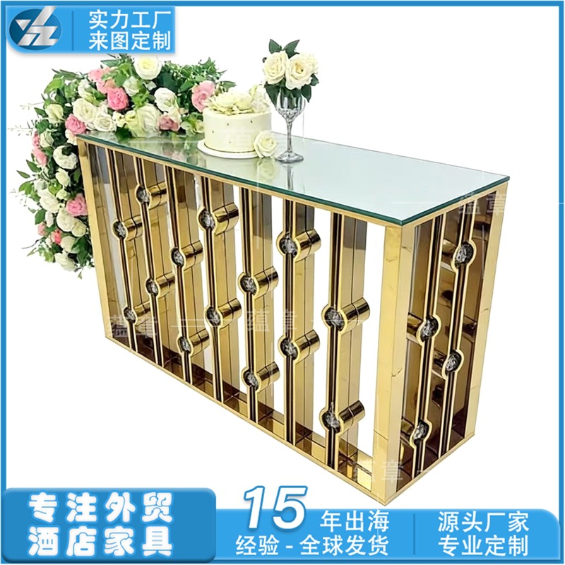 Stainless Steel Wholesale Wedding Bar Counters, Gold Display Racks, Bar Tables, Bar Chairs, Cocktail Tables, Event Celebration Bar Counters